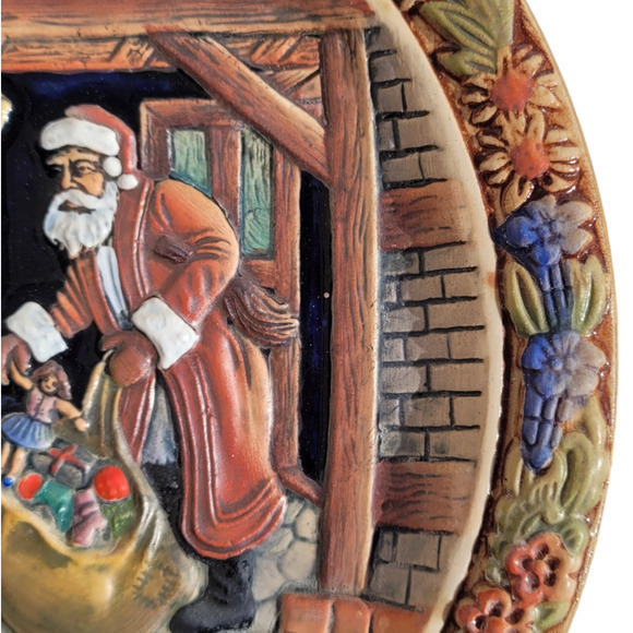Vintage Christmas Western Germany Weihnachten Salt Glaze 1984 Wall Décor Plate - Picture 6 of 13